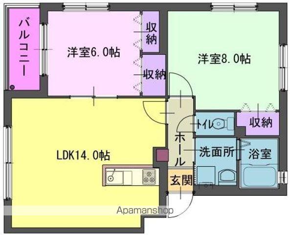 クレール(2LDK/2階)の間取り写真