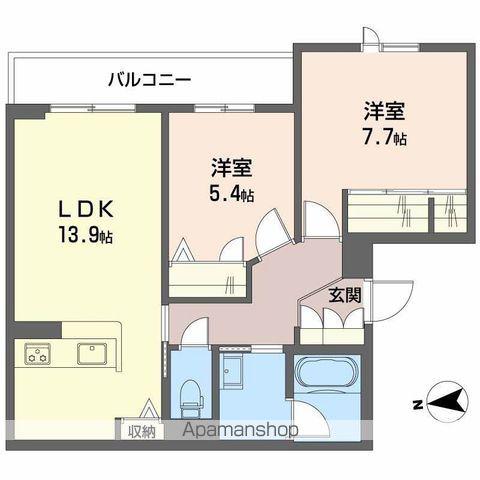 シャーメゾン ヴェルーラ(2LDK/2階)の間取り写真