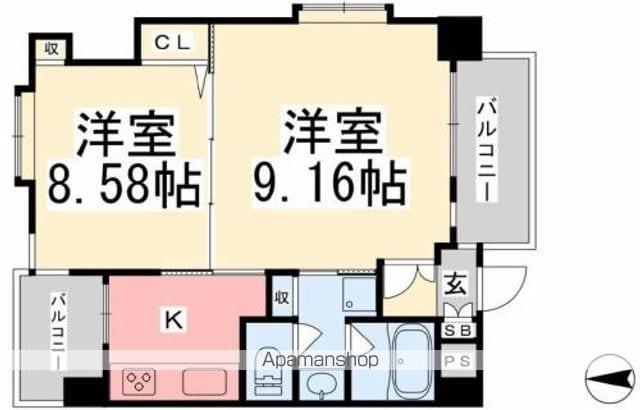 ウインドパレス歩行町(2K/3階)の間取り写真