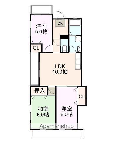 リバティ(3LDK/2階)の間取り写真