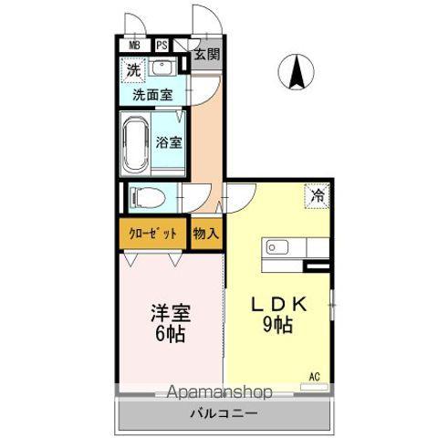 セピアコート(1LDK/3階)の間取り写真
