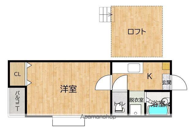 ポラリス別府Ⅴ(1K/1階)の間取り写真