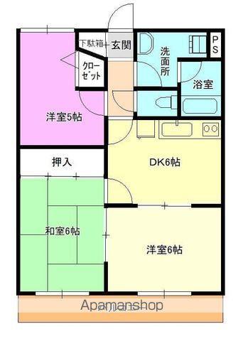 コートリビエール(3DK/1階)の間取り写真