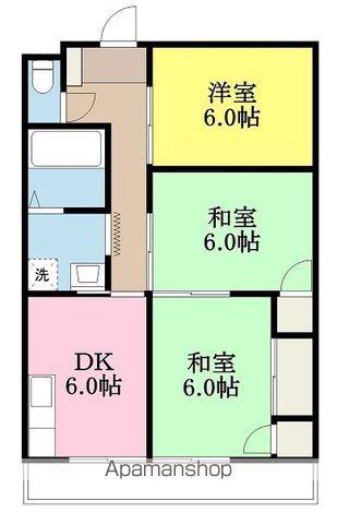 健マンション(3DK/3階)の間取り写真