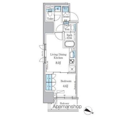 パークアクシス小伝馬町(1LDK/2階)の間取り写真