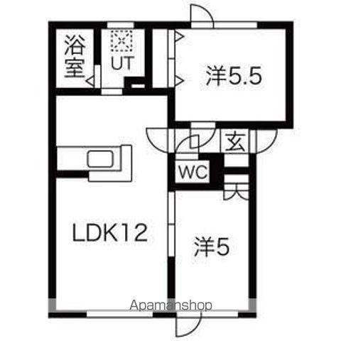 札沼線 当別駅 徒歩10分 2階建 築23年(2LDK/1階)の間取り写真