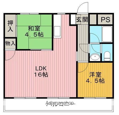 笹部豊中マンション(2LDK/3階)の間取り写真