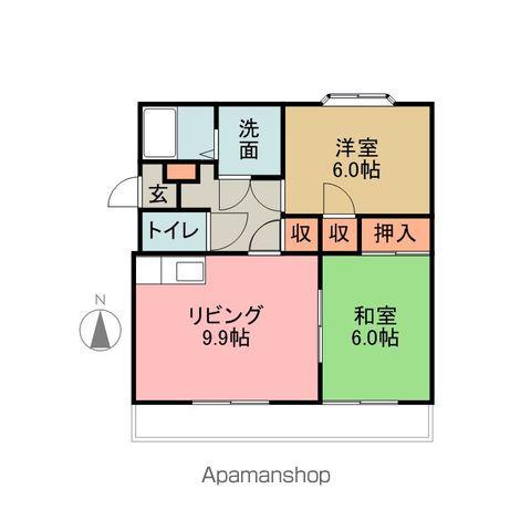 サクセスⅡ(2LDK/4階)の間取り写真