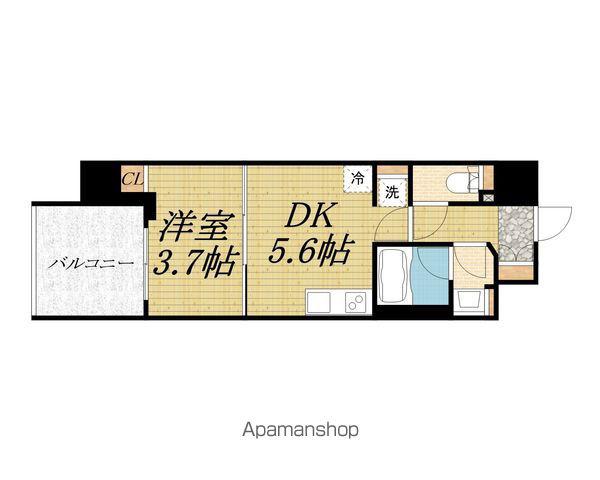 LEFONDPROGRES堺筋本町タワーレジデンスルフォンプロ(1DK/8階)の間取り写真