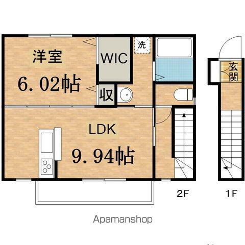 グリシーナ Ⅰ(1LDK/2階)の間取り写真