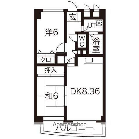 NL40(2DK/2階)の間取り写真