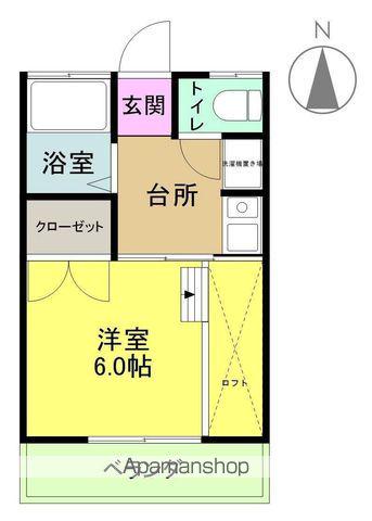 ハイツJ(1K/2階)の間取り写真