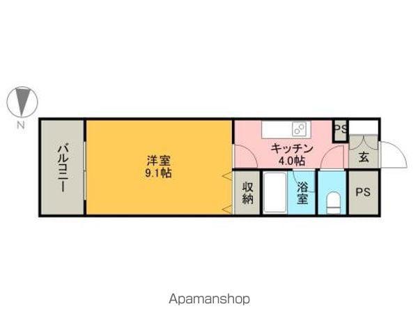 ライオンズマンション東勝山(1K/3階)の間取り写真