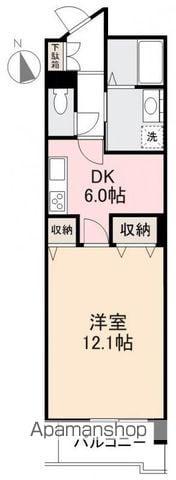 GLITTERⅢ(1DK/6階)の間取り写真
