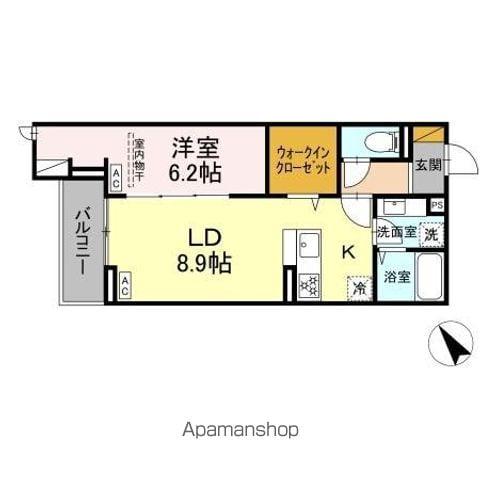 CRADLE(1LDK/3階)の間取り写真
