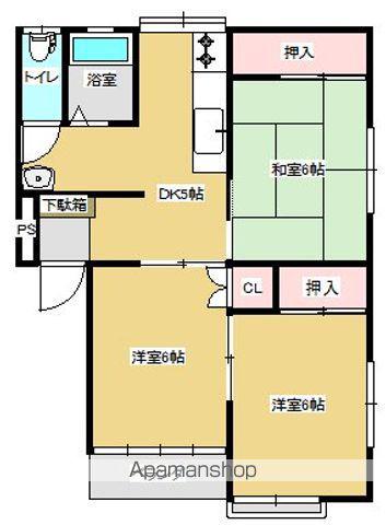 向原ハイツ(3K/1階)の間取り写真