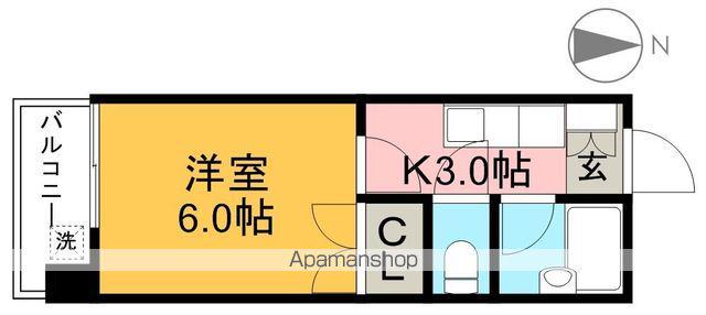 メゾーンあけぼのⅢ(1K/8階)の間取り写真