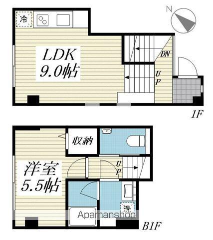 渋谷東一丁目集合(1LDK/1階)の間取り写真