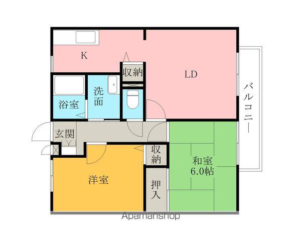ガーデンコスモス(2LDK/2階)の間取り写真