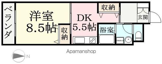 リバティーフローラ(1DK/4階)の間取り写真