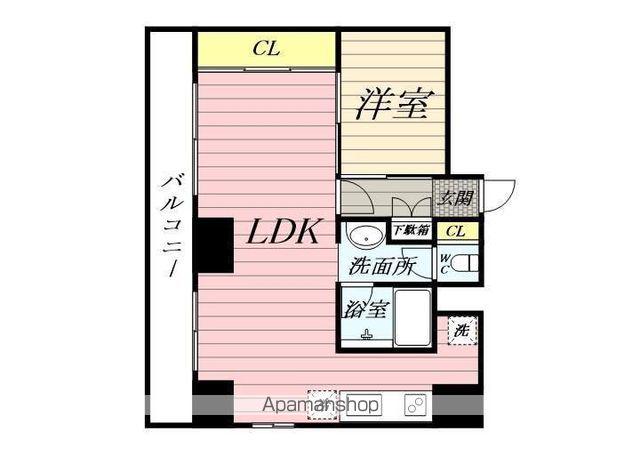 グランピア博多駅前(1LDK/9階)の間取り写真