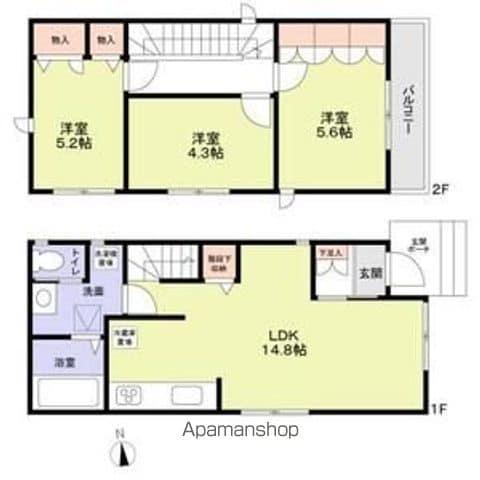 京王電鉄井の頭線 富士見ケ丘駅 徒歩7分 2階建 築1年(3LDK)の間取り写真