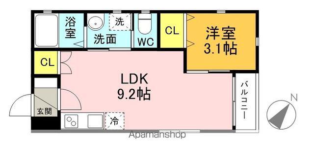 HMT殿町(1LDK/1階)の間取り写真