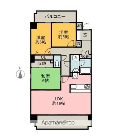 ダイアパレス岐阜早田(3LDK/6階)の間取り写真