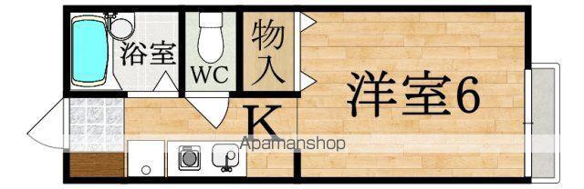 ジョイフル東生駒A棟(1K/2階)の間取り写真