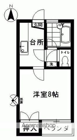 コーポ家の前(1K/2階)の間取り写真