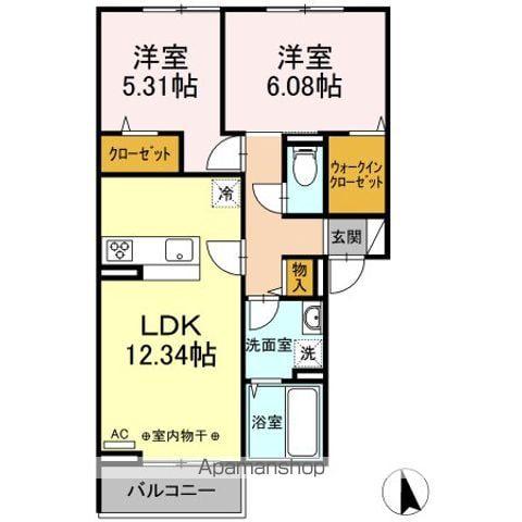 アルタフォーレ A(2LDK/2階)の間取り写真