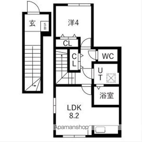 アクアフィオーレ江南(1LDK/2階)の間取り写真