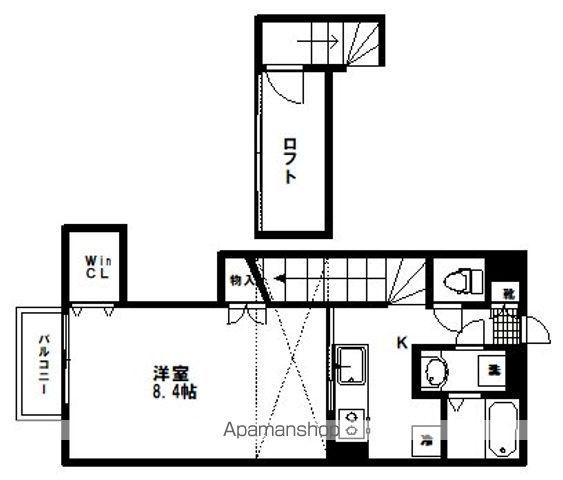 エスポワール・シャトー愛子Ⅲ(1K/1階)の間取り写真