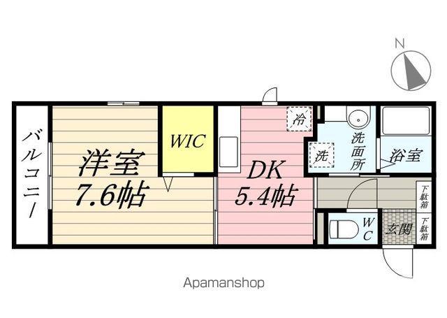 ディアコート(1DK/1階)の間取り写真