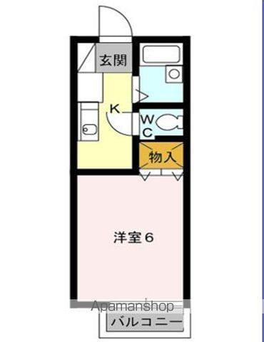 ルミエール末広(1K/1階)の間取り写真