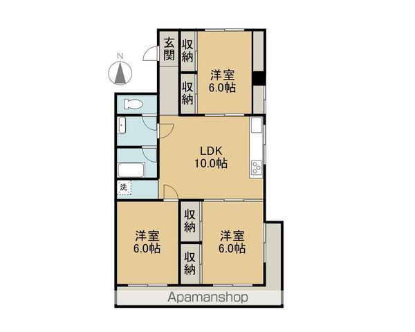 第7越智マンション(3LDK/3階)の間取り写真