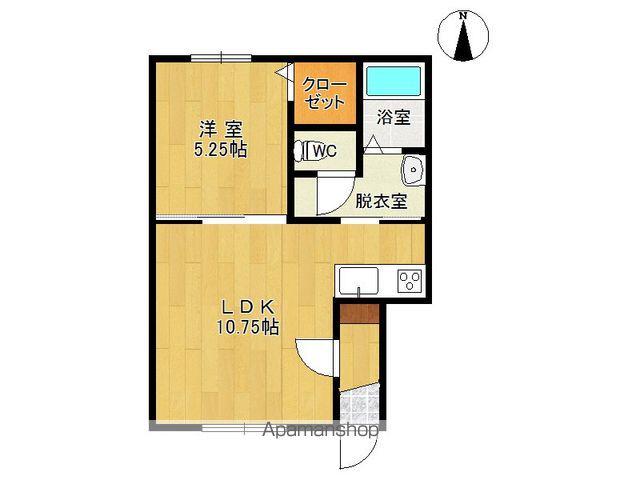 プードリエボアH(1LDK/1階)の間取り写真