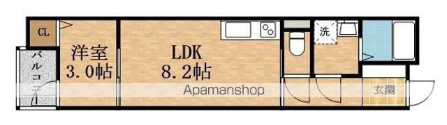 L1BREMAIS0NTOYOSATO1(1LDK/2階)の間取り写真