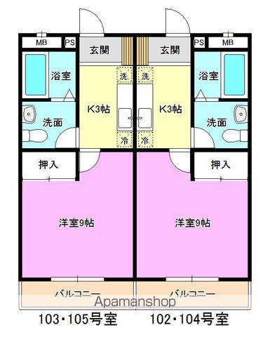 ウエストヒルズプレステージ(1K/1階)の間取り写真