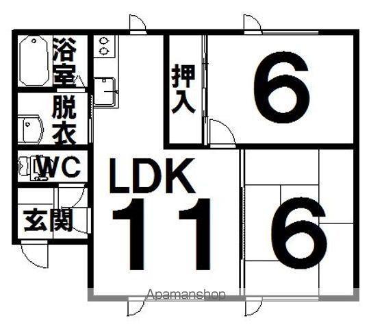 ヴィラマキタⅡ(2LDK/1階)の間取り写真