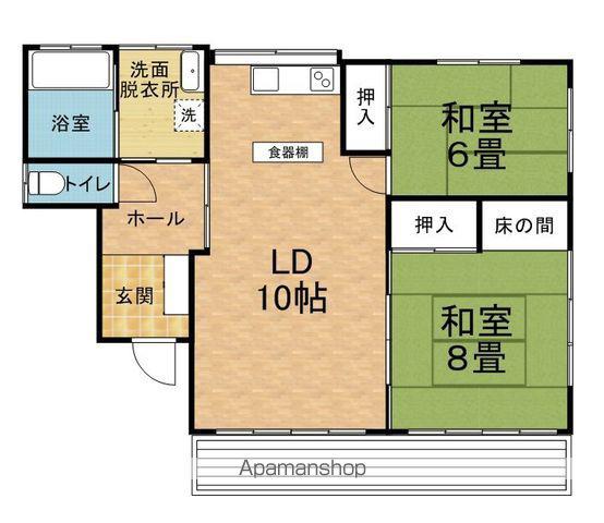 大糸線 有明駅(長野) 徒歩67分 1階建 築48年(2LDK)の間取り写真