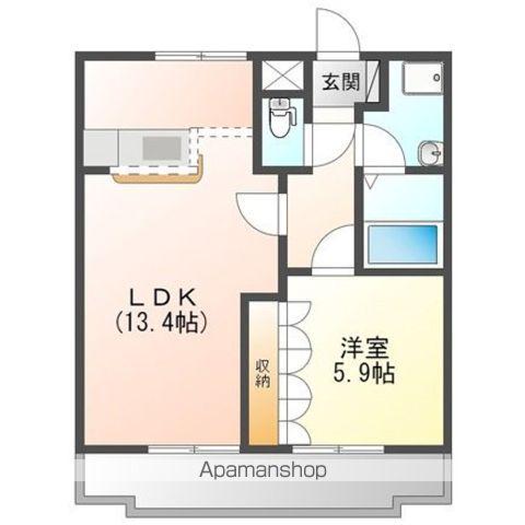 クロノスコート(1LDK/2階)の間取り写真