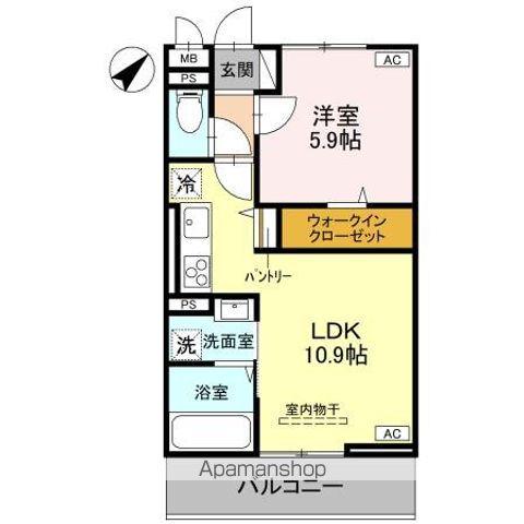 ノーブルヴィラ曙町(1LDK/3階)の間取り写真