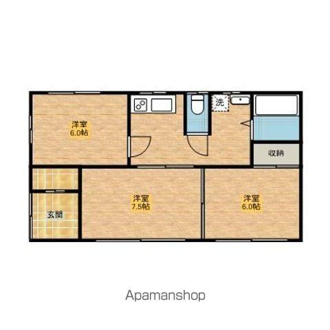鹿島臨海鉄道 鹿島神宮駅 バス乗車時間:32分 鹿島セントラルホテルバス停で下車 徒歩17分 1階建 築27年(3DK)の間取り写真
