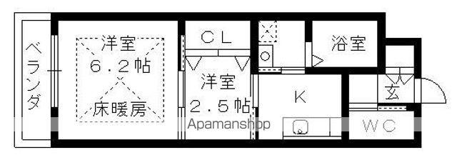 サンハピネス(2K/1階)の間取り写真