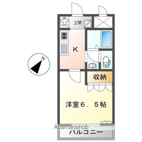 グランドキャッスルN(1K/1階)の間取り写真