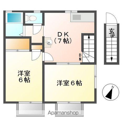 アーバン牛久A号館(2DK/2階)の間取り写真