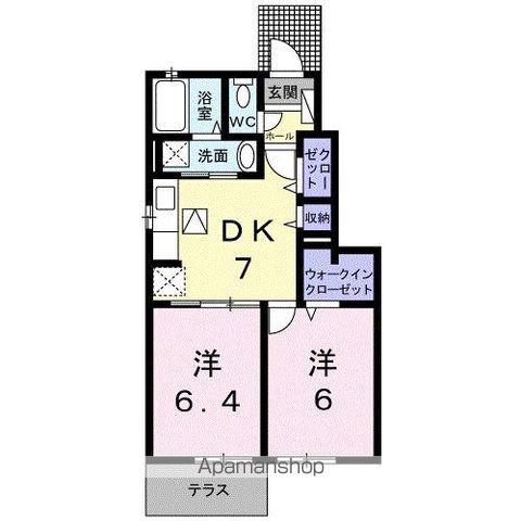 ルラーシュⅡ(2DK/1階)の間取り写真