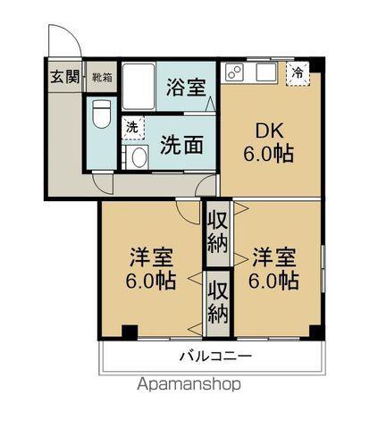 ARKⅠ(2DK/3階)の間取り写真