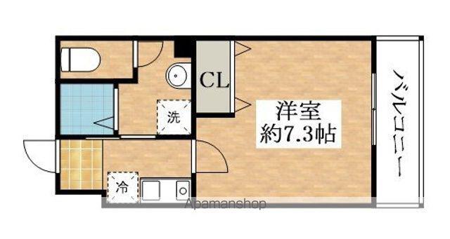 グロースコート恵我ノ荘(1K/2階)の間取り写真